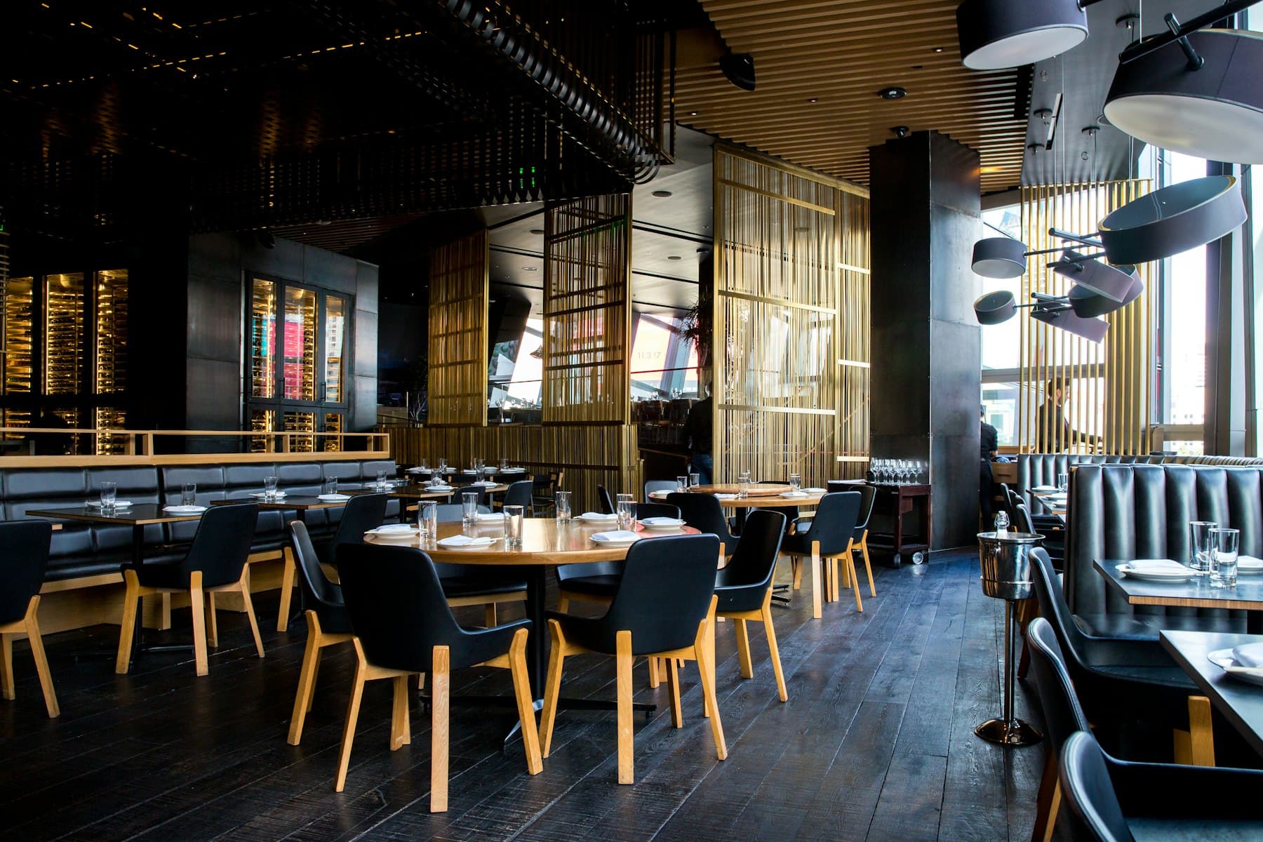 Dining room in a restaurant and entertainment space